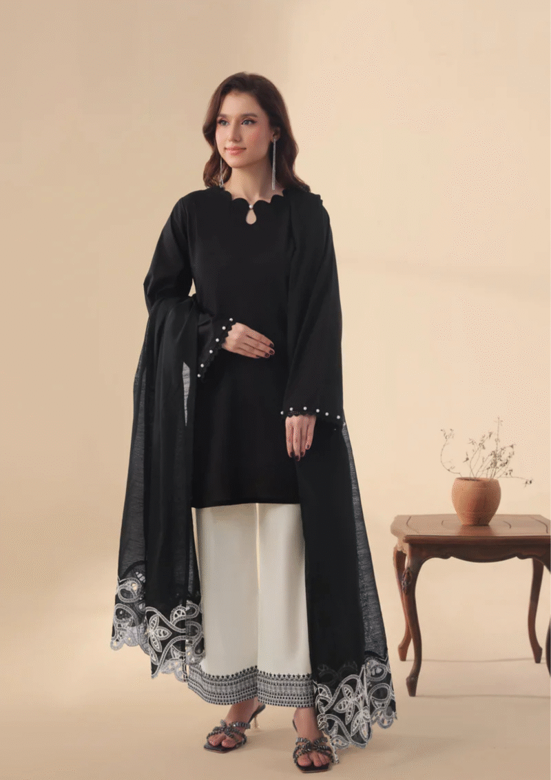 Embroidered Cotton+lawn 3pc