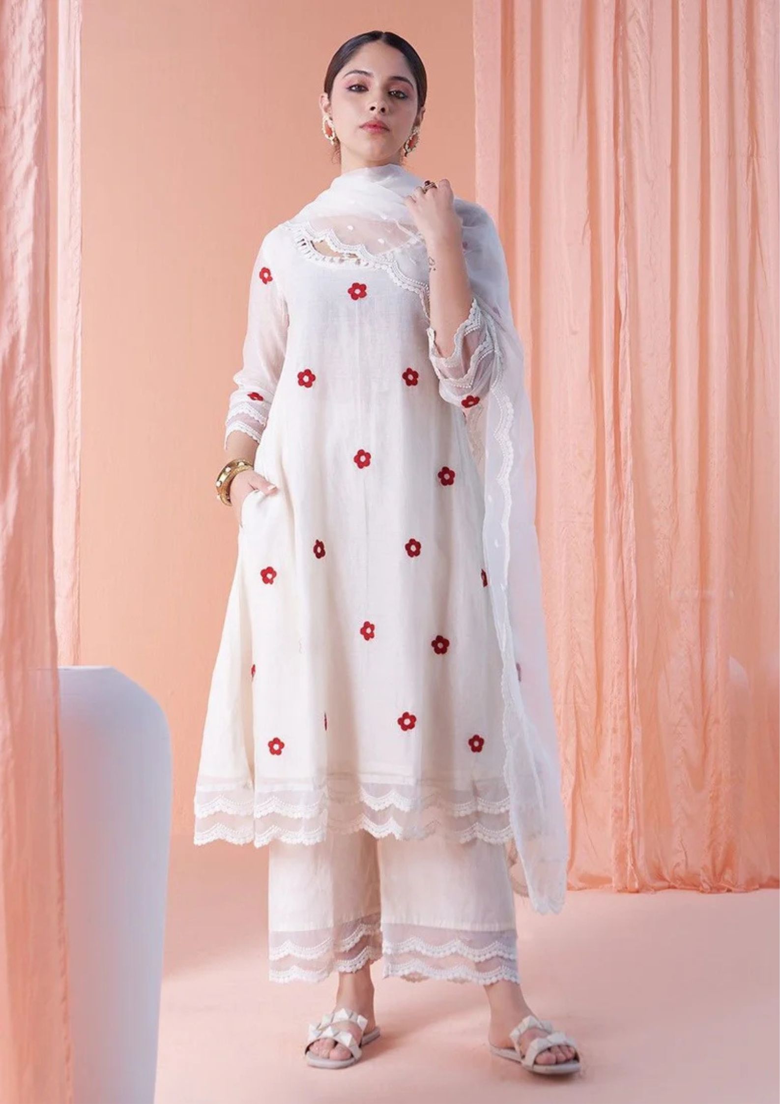 Embroidered Dress 3pc